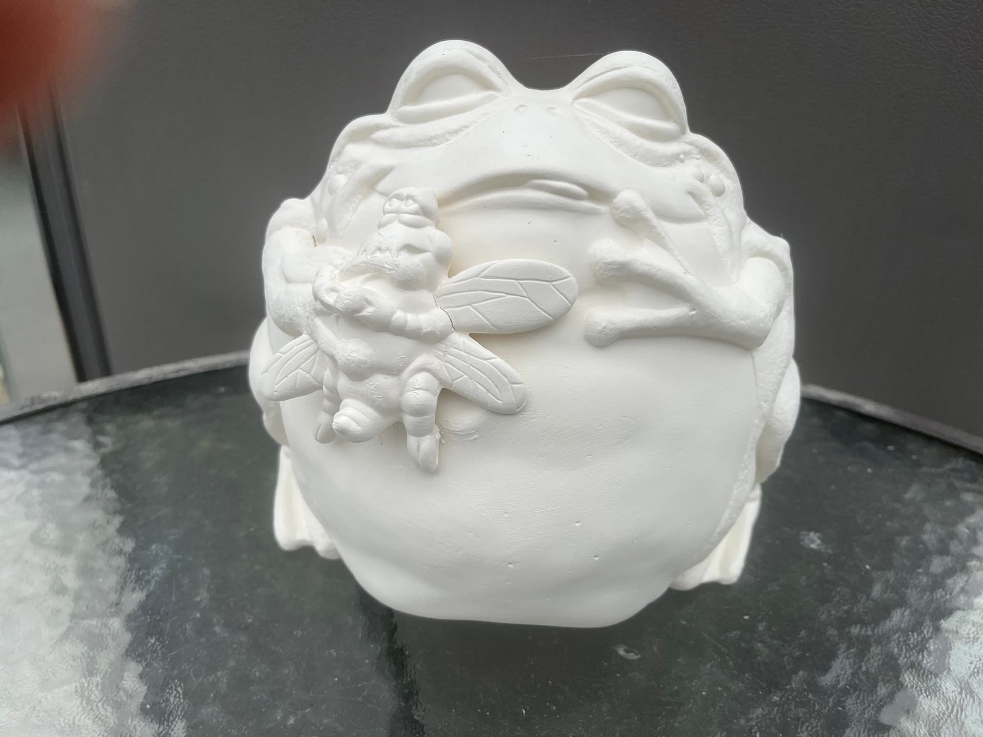 Unpainted Bisque Ceramics: A fatty frog 