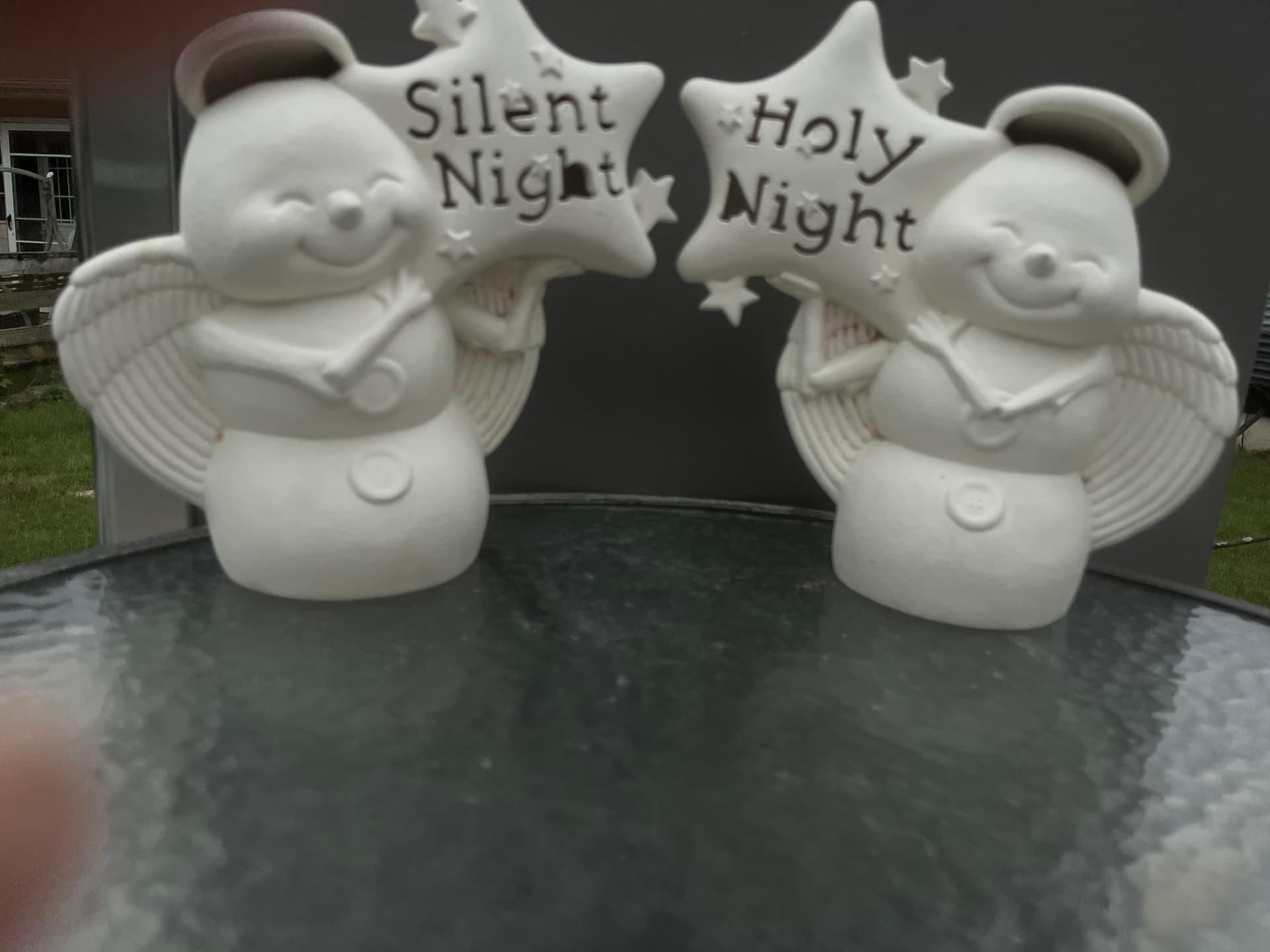 Unpainted Bisque Ceramics: Snow angels set