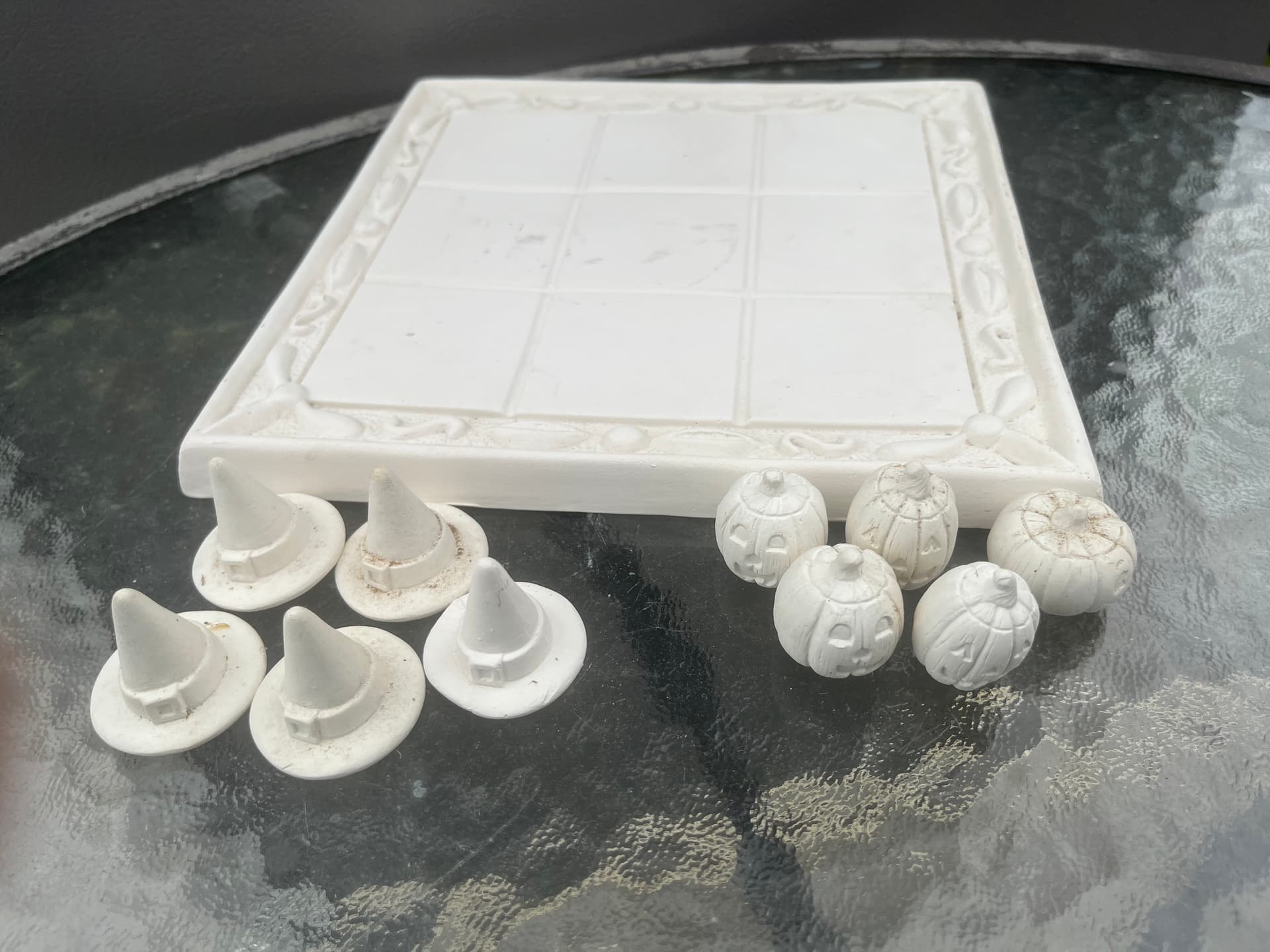 Unpainted Bisque Ceramics: Tic Tac Toe board