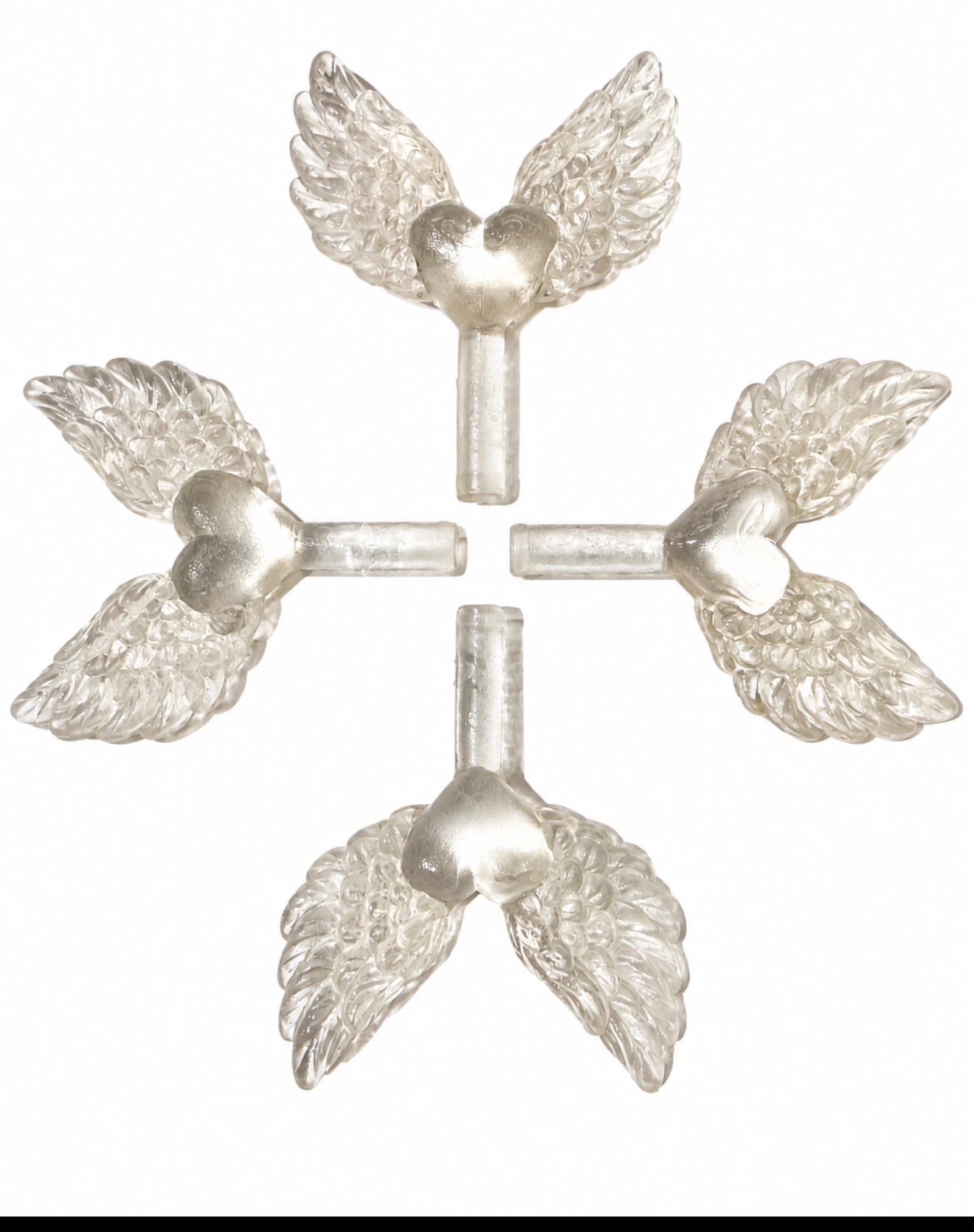 Ceramic Christmas Tree Bulbs: Heart Angel Wings