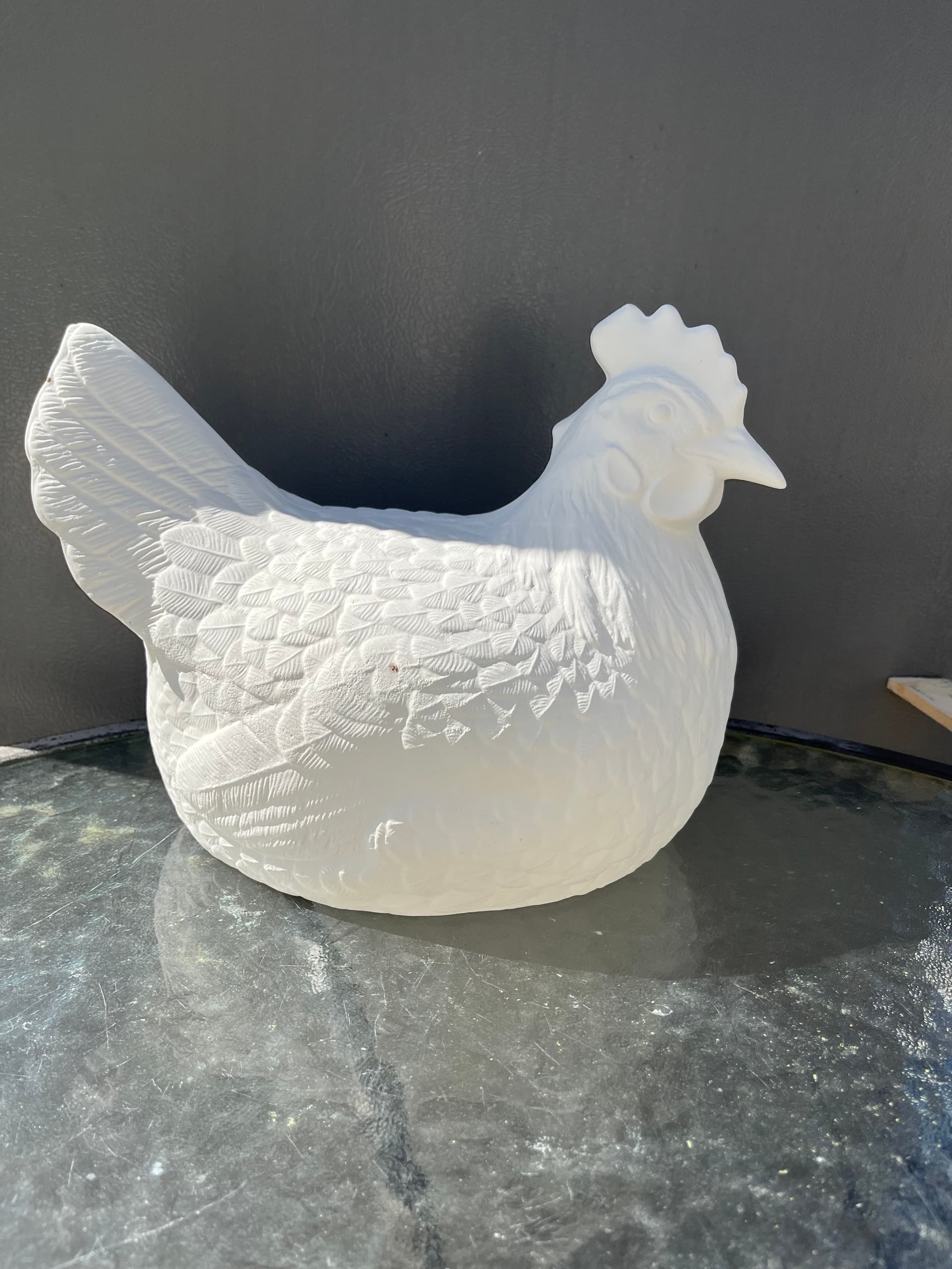 Unpainted Bisque Ceramics: Ceramic bisque hen. 