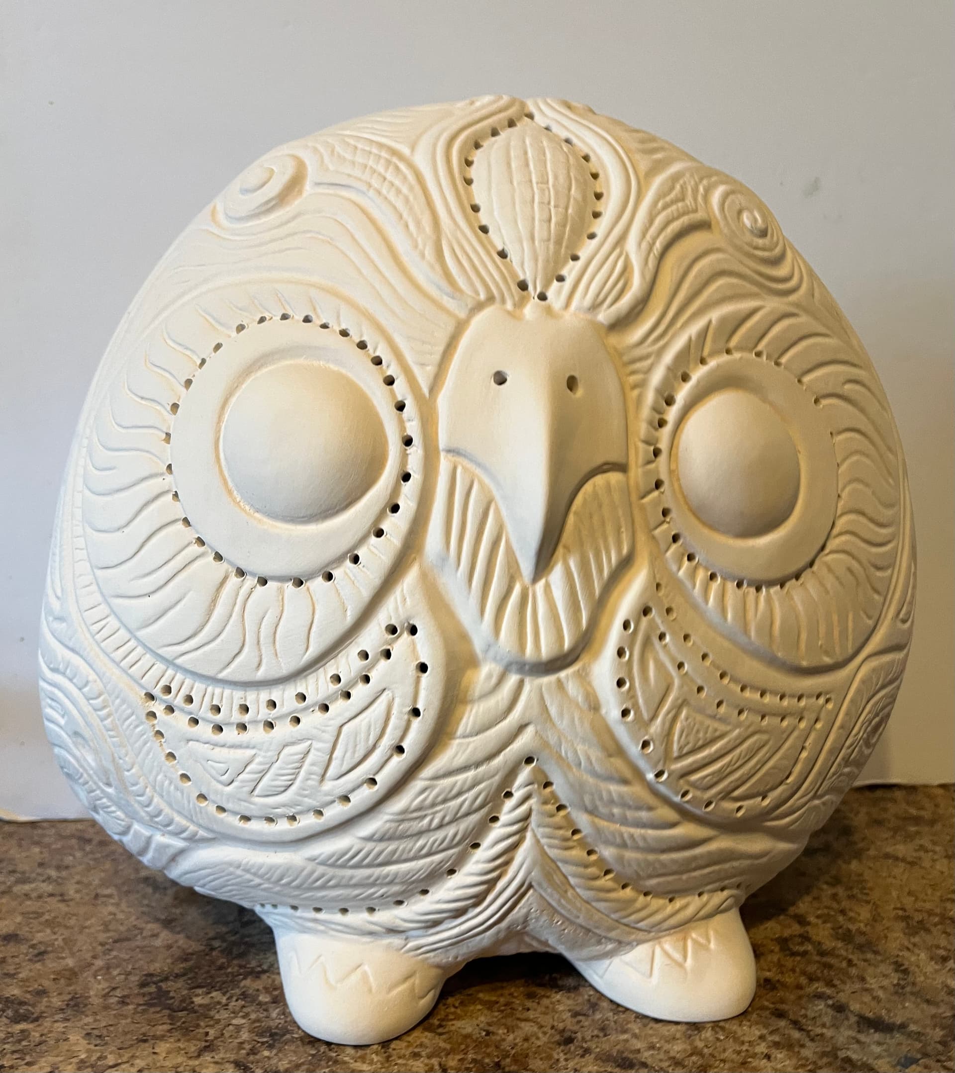 Unpainted Bisque Ceramics: Ceramic Bisque Owl